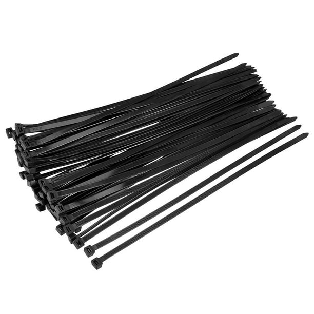 Black Wire Cable Zip Ties UV Resistant Nylon Tie Wraps Self Locking 100 Packs 1